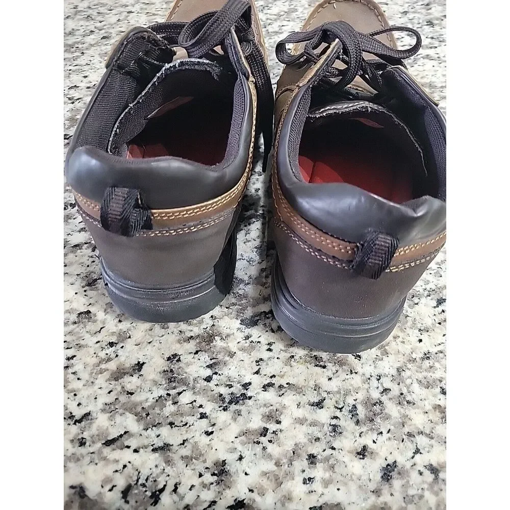 Wrangler‎ Shoes Mens 11 Moc Toe Lace Up Casual Low Sneakers Brown Faux Leather